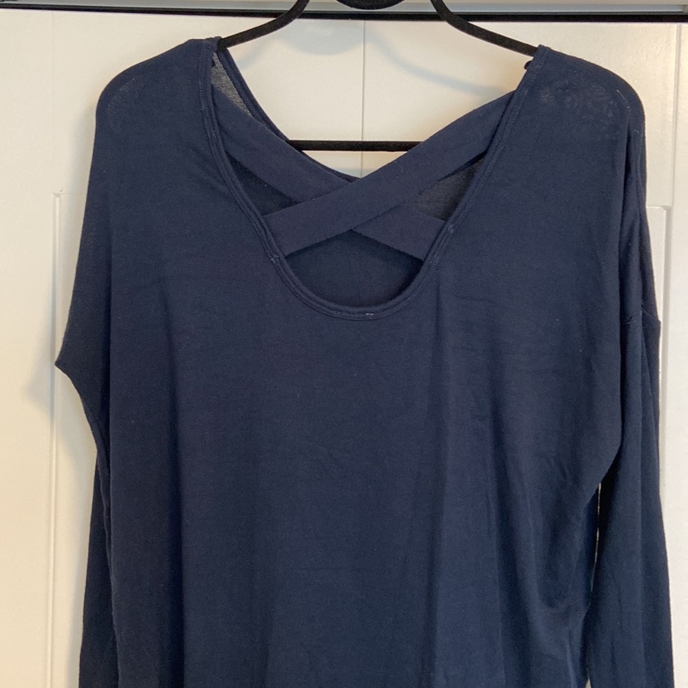 Garage Criss-Cross Back Long-sleeve Light Knit Top | Size S - Picture 4 of 7